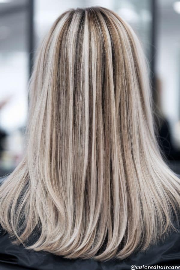 half head ash blonde babylights