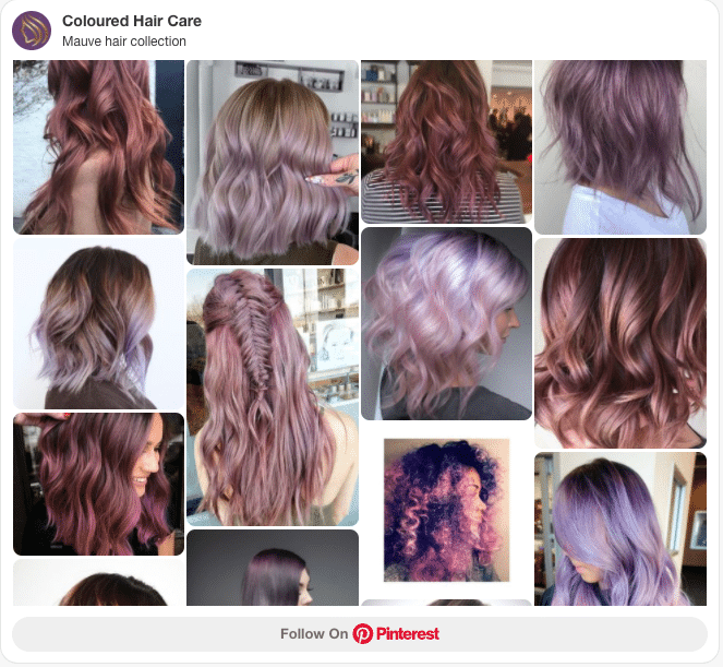 Top 5 On-Trend Mauve Hair Color Ideas | Get The Look At Home. 2 mauve hair color inspiration pinterest board