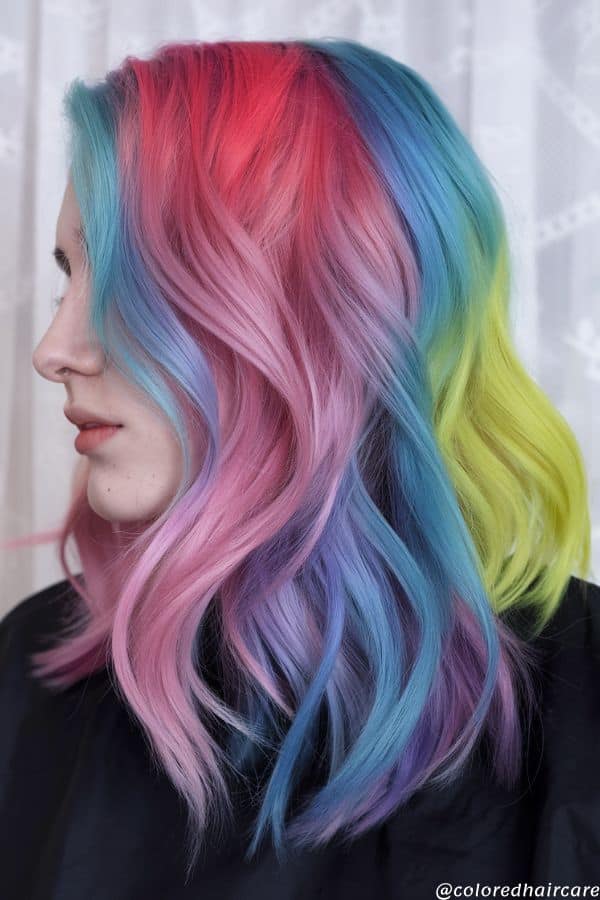 rainbow pastel hair color
