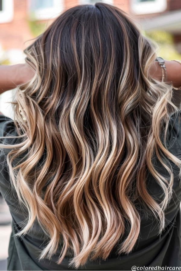 Ash blonde caramel balayage