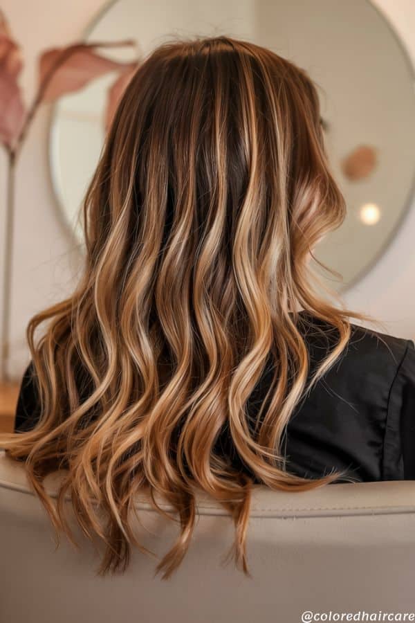 honey caramel balayage hair.