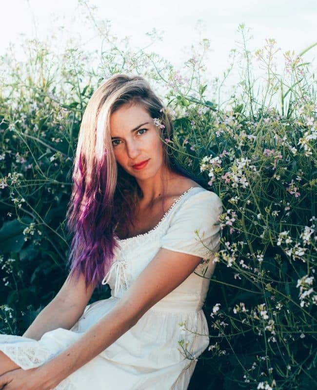 blonde and purple hair color