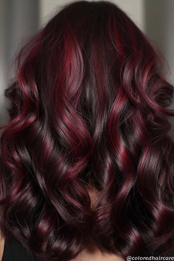 glossy merlot hair color