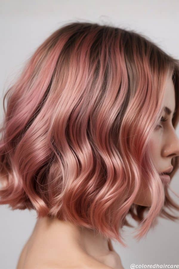 rose gold and merlot hair color
