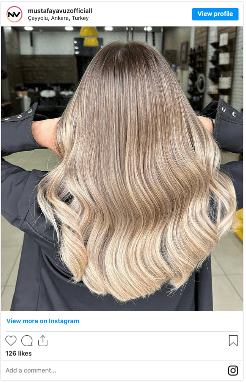 blonde sombre hair instagram post