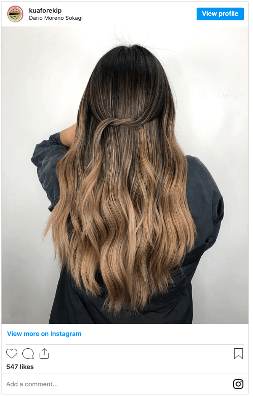 ombre hair instagram post