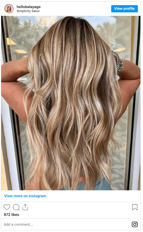 blonde balayage highlights instagram post