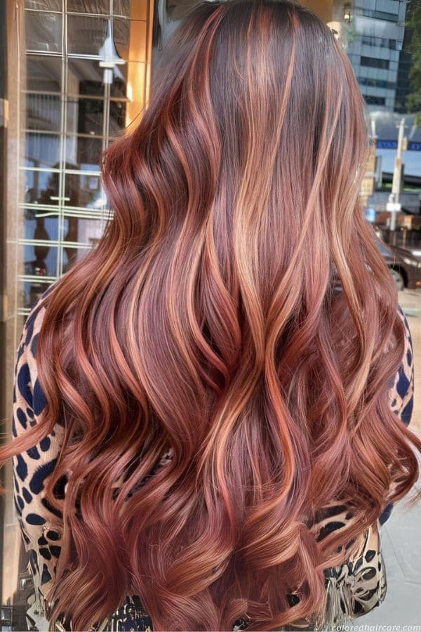 Light Brown with Cherry Caramel Highlights
