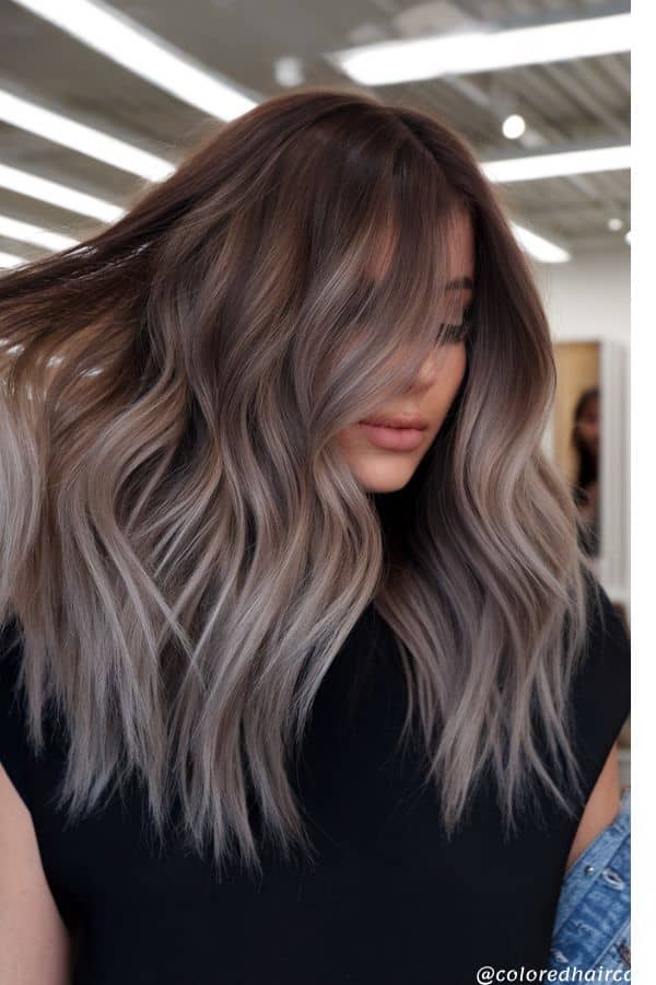 10 Mushroom Hair Colors That Make Brown Hair Anything but Basic 9 Smoky Mushroom Brown Balayage