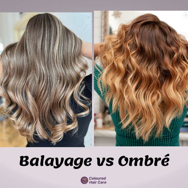 How To Balayage Hair At Home | The Ultimate Guide. 13 balayage vs ombre inforgraphic showing the difference between the two