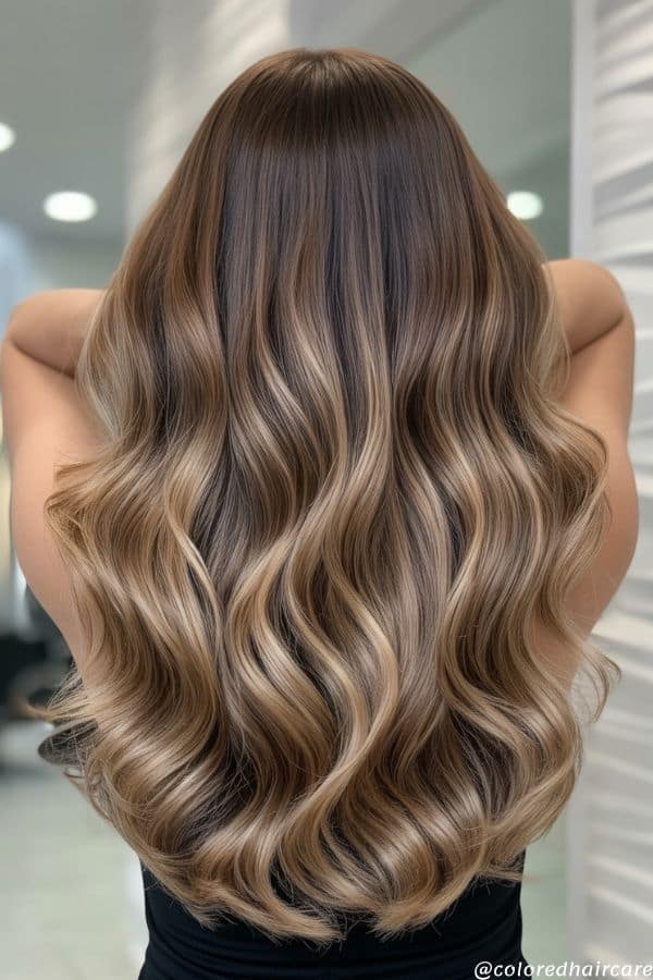 Ash brown sombré with blonde highlights