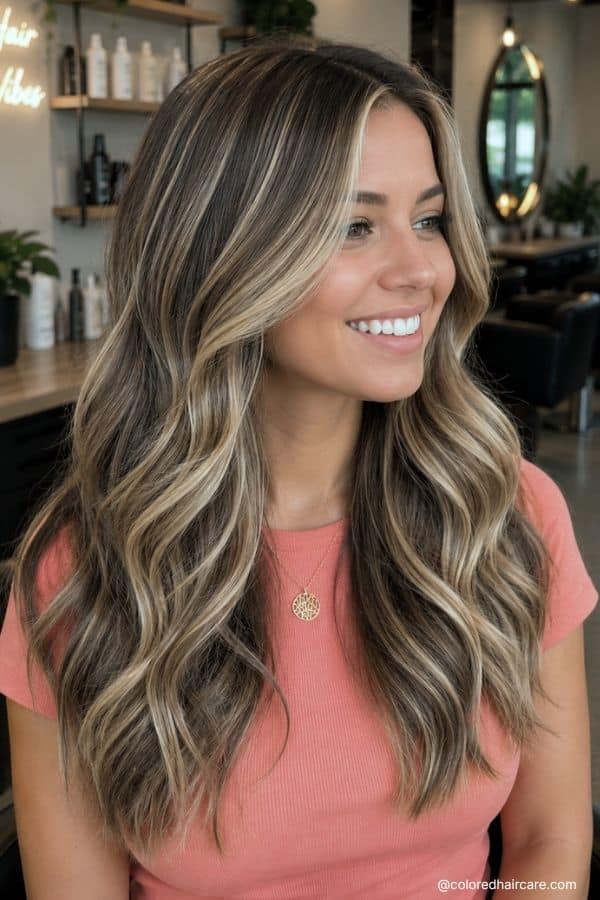Ash brown hair with ash blonde highlights