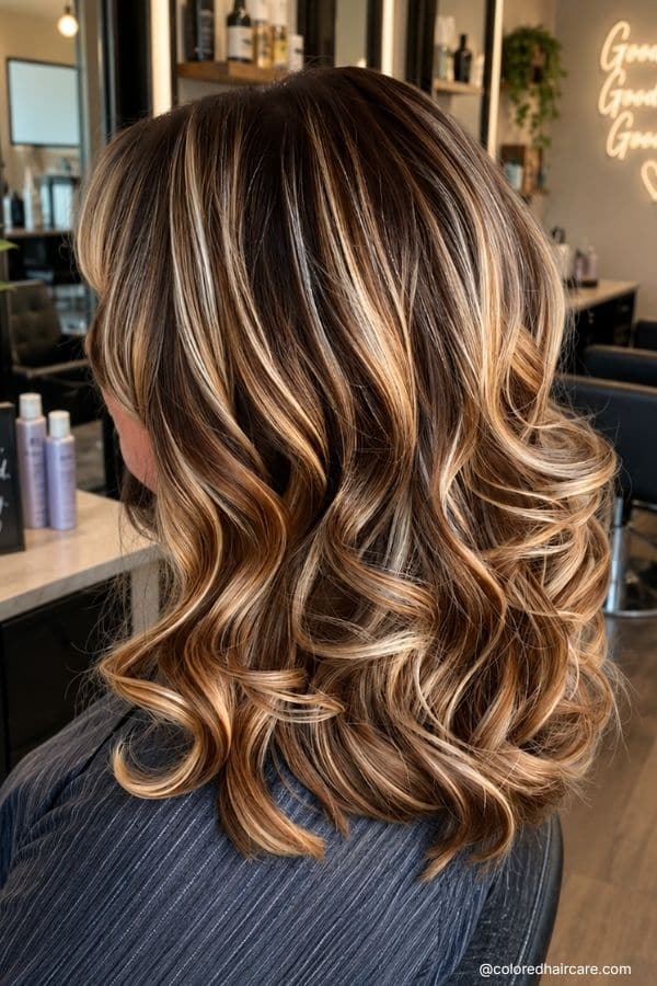 caramel and golden blonde