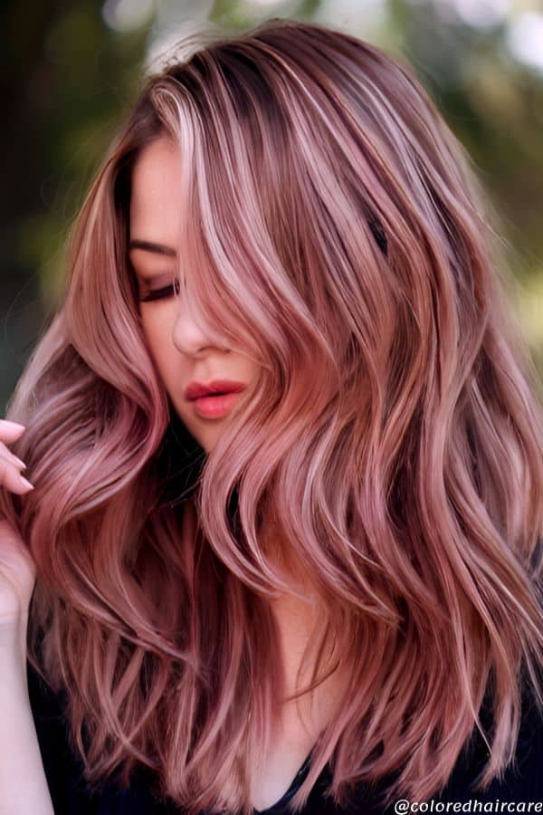 Rose Gold Glow on Caramel Brown Hair