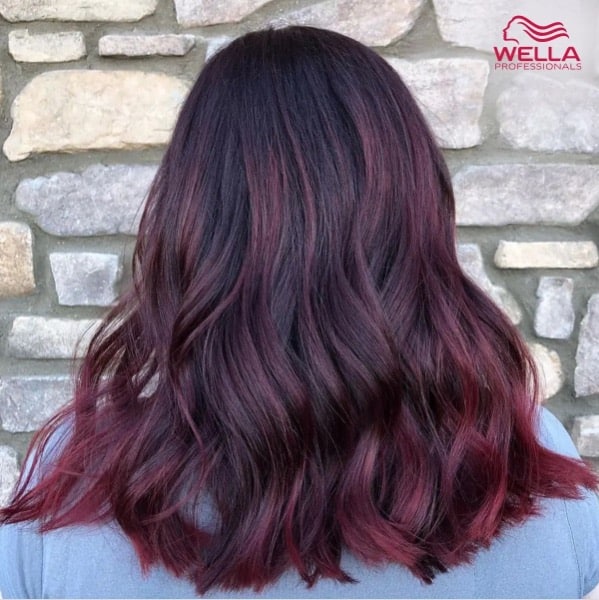 Burgundy black cherry hair color