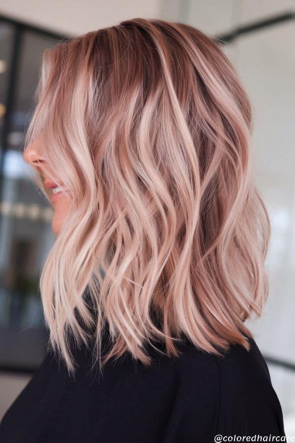 rose gold beige hair color over 40