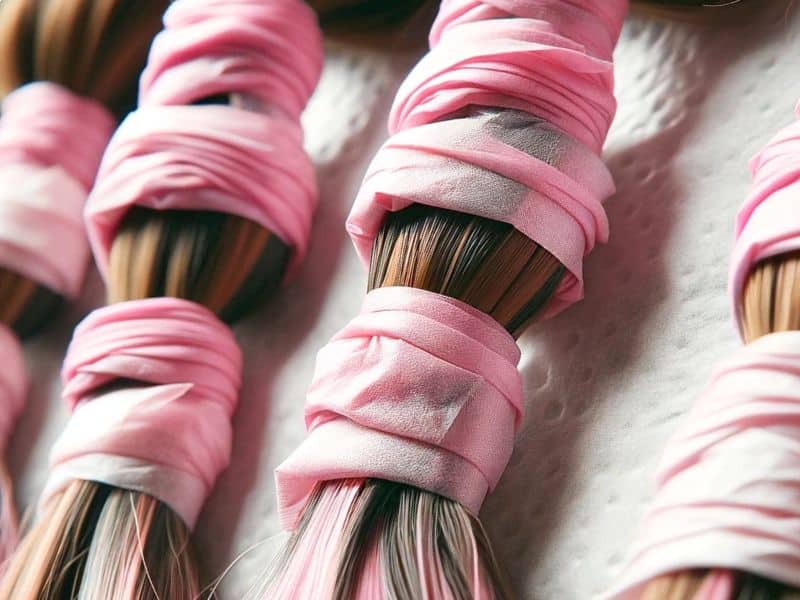 How to dye your hair with tissue paper The Easy Way (with pics). 9 tissue paper in hair secured with hair bands