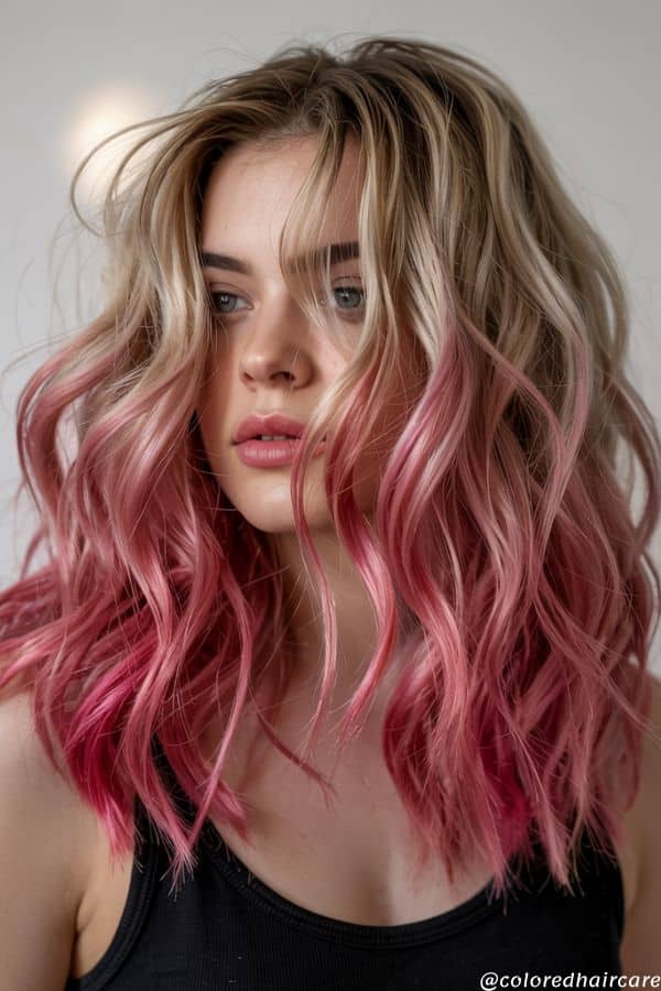 15 Blonde Hair With Pink Highlights Styles That Are Insanely Pretty 7 Hot Pink Highlights.