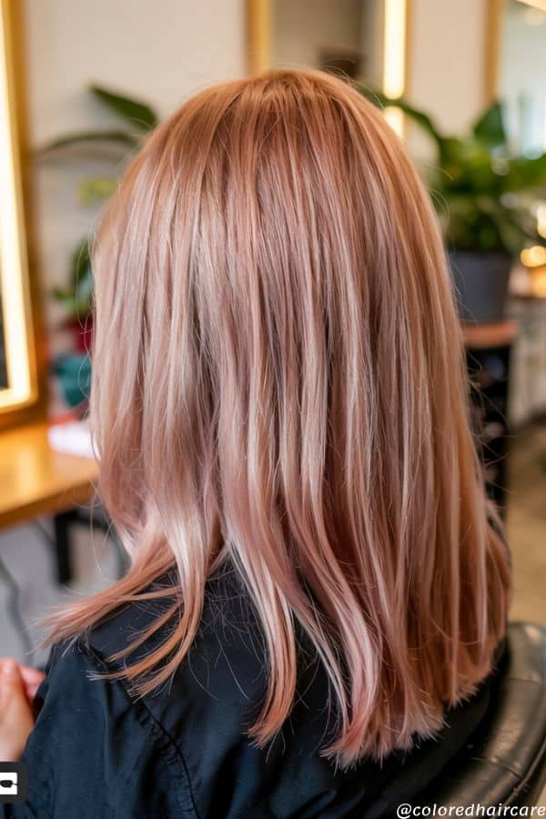 15 Blonde Hair With Pink Highlights Styles That Are Insanely Pretty 11 Rose Gold Elegance
