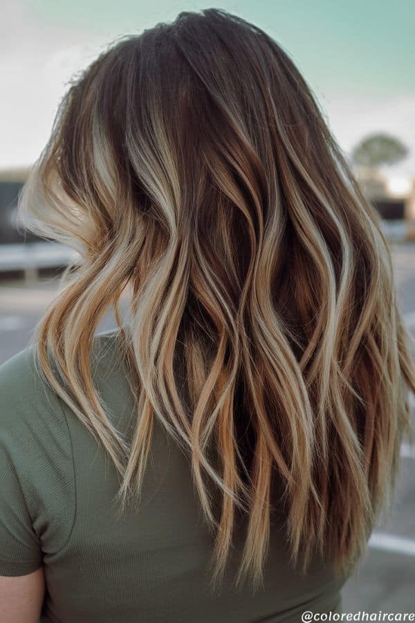 caramel swirls brunette hair color ideas