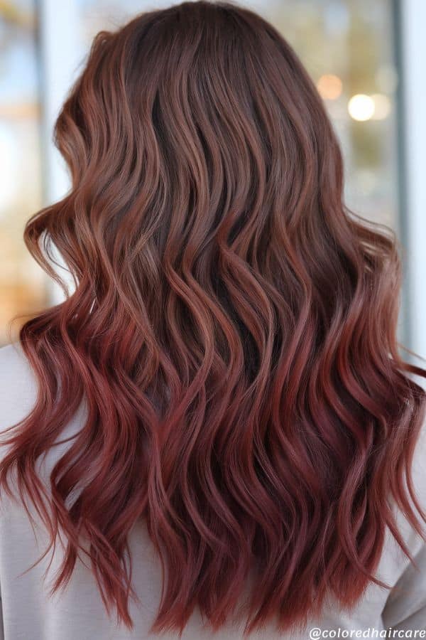 cherry chocolate balayage