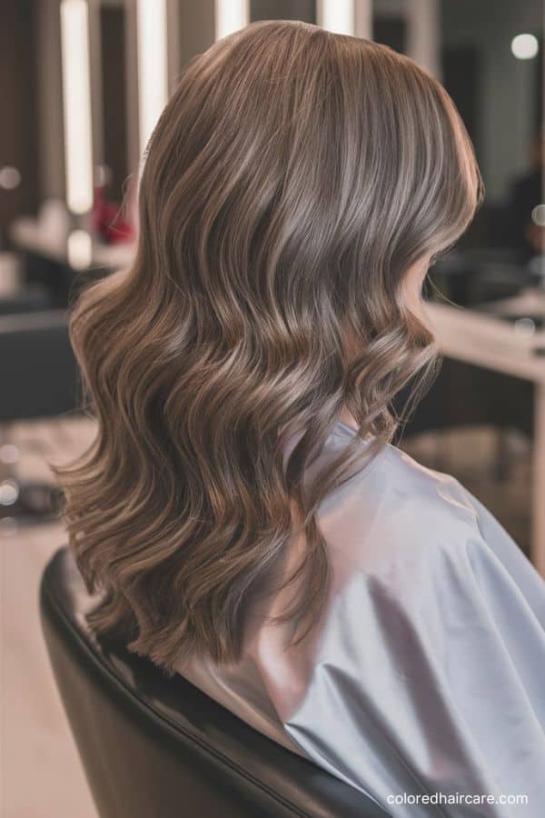 ash brown hair with waves