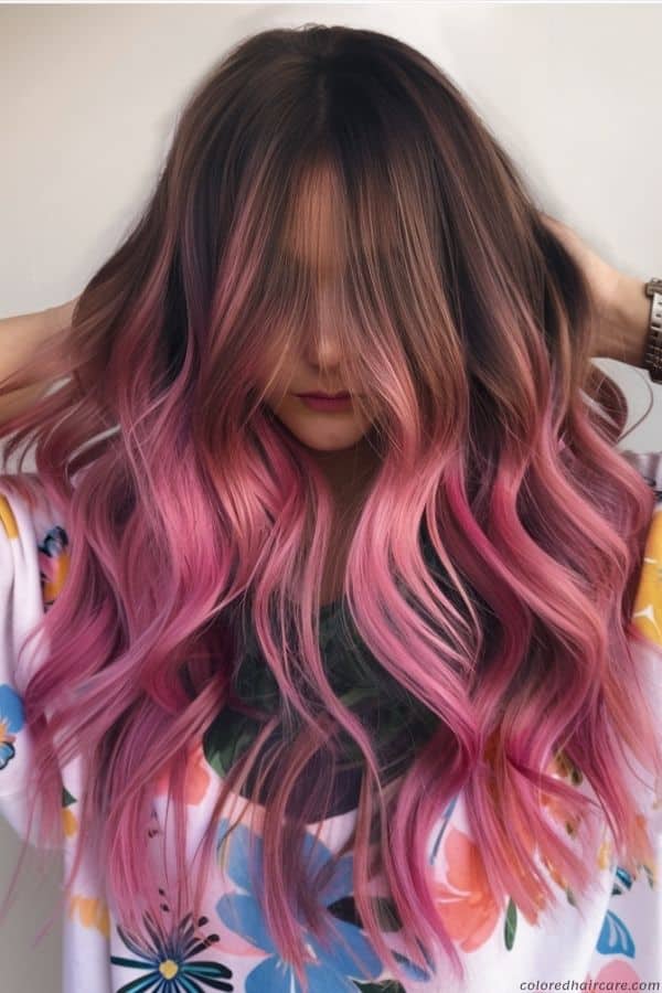 chocolate pink ombre hair color
