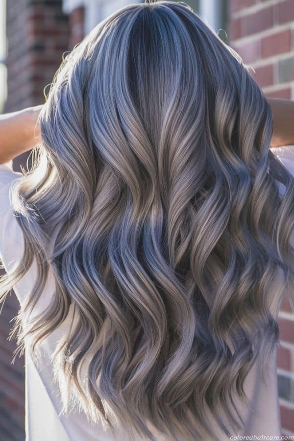 Gray Blending For Dark Hair - balayage highlights