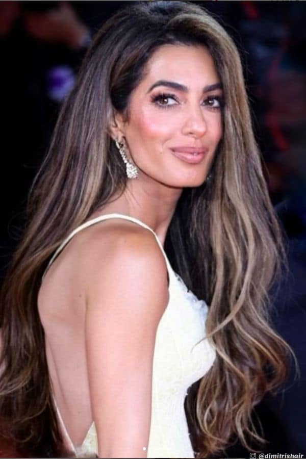 amal clooneys caramel highlights 