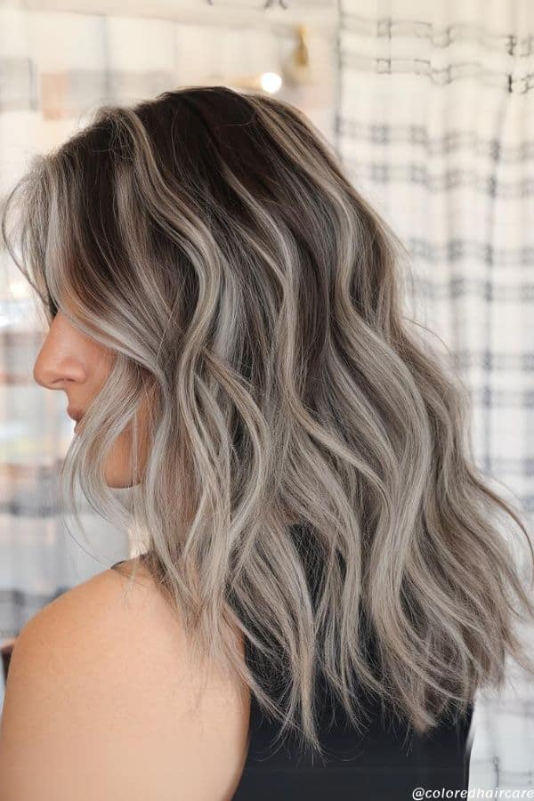 25 Balayage Ideas for Black Hair That Actually Pop (2025 Looks & Tips) 9 Ash brown balayage on black hair with natural-looking finish