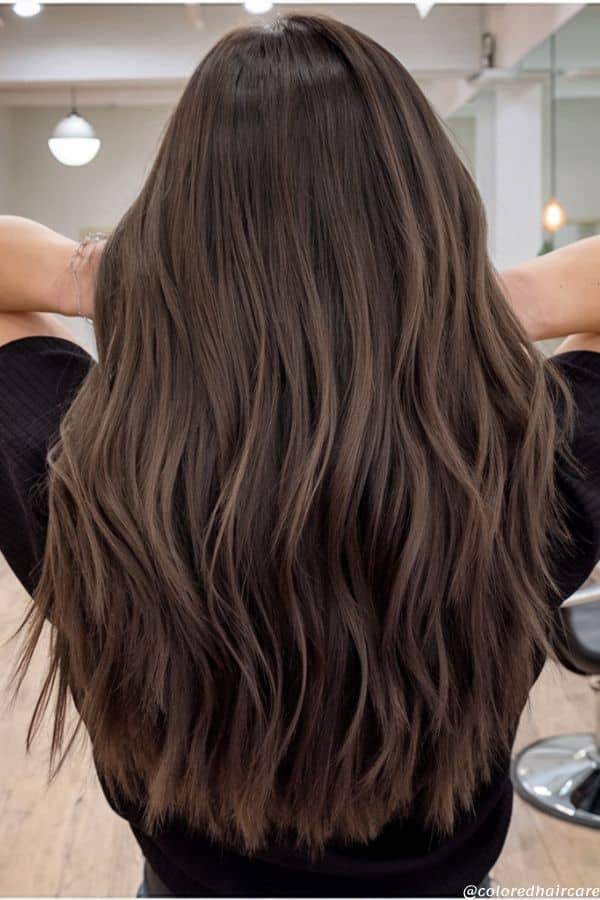 25 Balayage Ideas for Black Hair That Actually Pop (2025 Looks & Tips) 16 Chocolate brown and mocha balayage on dark black hair