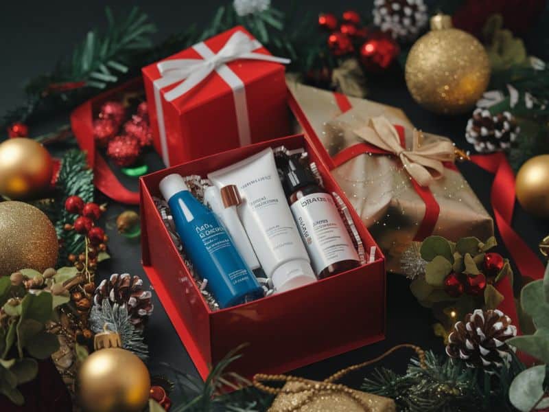 7 Essential Products to Keep Your Gray Hair Glowing This Season 2 holiday season hair products in christmas gift wrapping