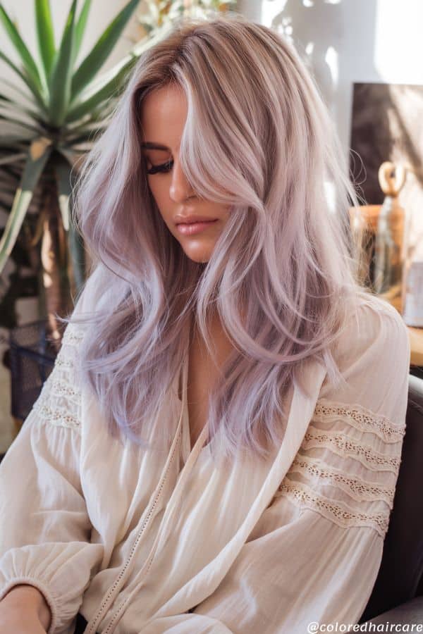 21 Lavender Hair Color Ideas That Are Prettier Than Your Pinterest Board 6 Lavender Balayage Bliss hair color ideas