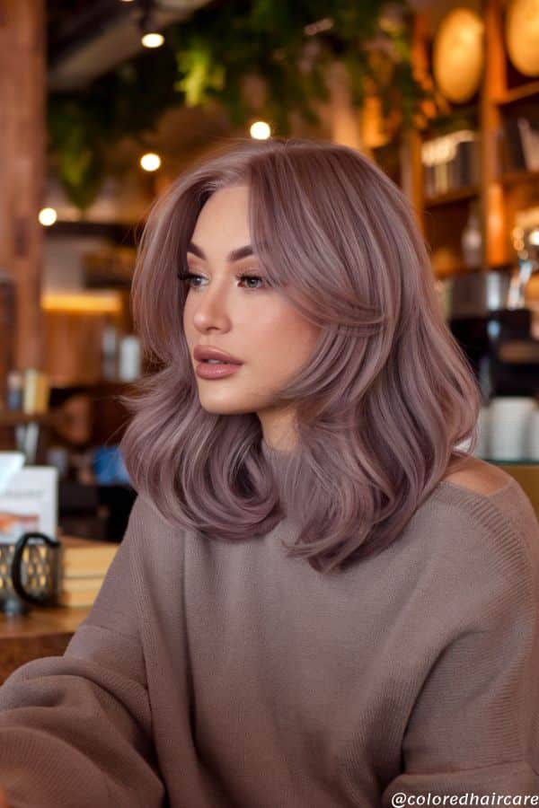 21 Lavender Hair Color Ideas That Are Prettier Than Your Pinterest Board 13 Muted Mauve-Lavender Blend hair color ideas