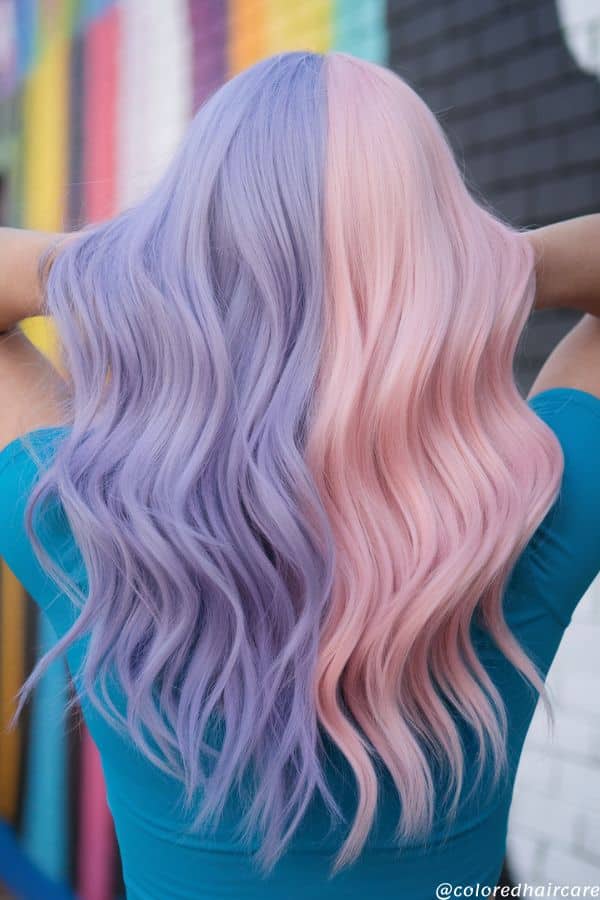 21 Lavender Hair Color Ideas That Are Prettier Than Your Pinterest Board 18 lavender half and half hair color ideas