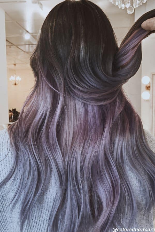 21 Lavender Hair Color Ideas That Are Prettier Than Your Pinterest Board 16 lavender peekaboo hair color ideas