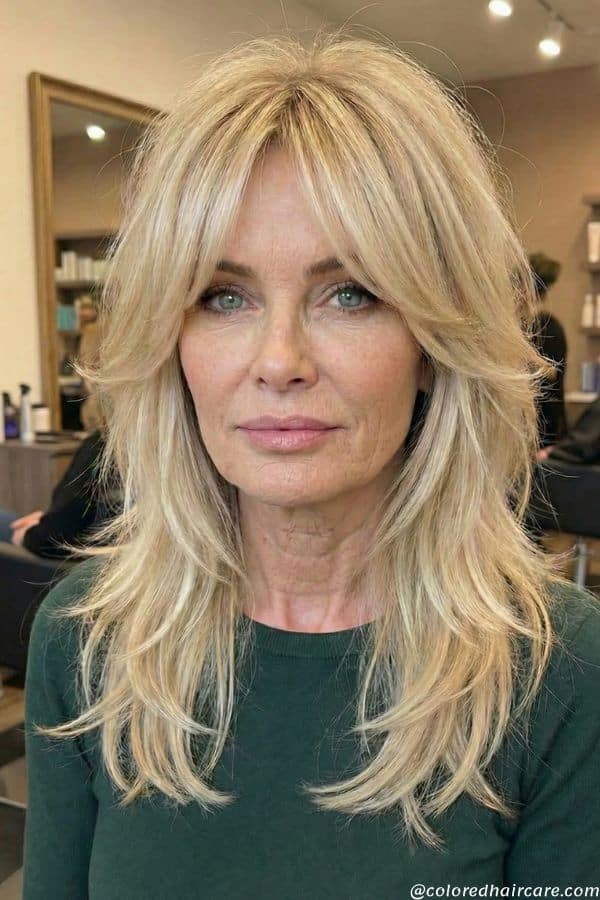 bright blonde butterfly layers