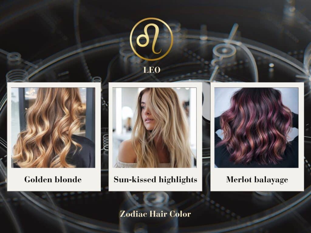 Golden blonde hair with sun-kissed balayage – attention-grabbing, regal hair color for Leo