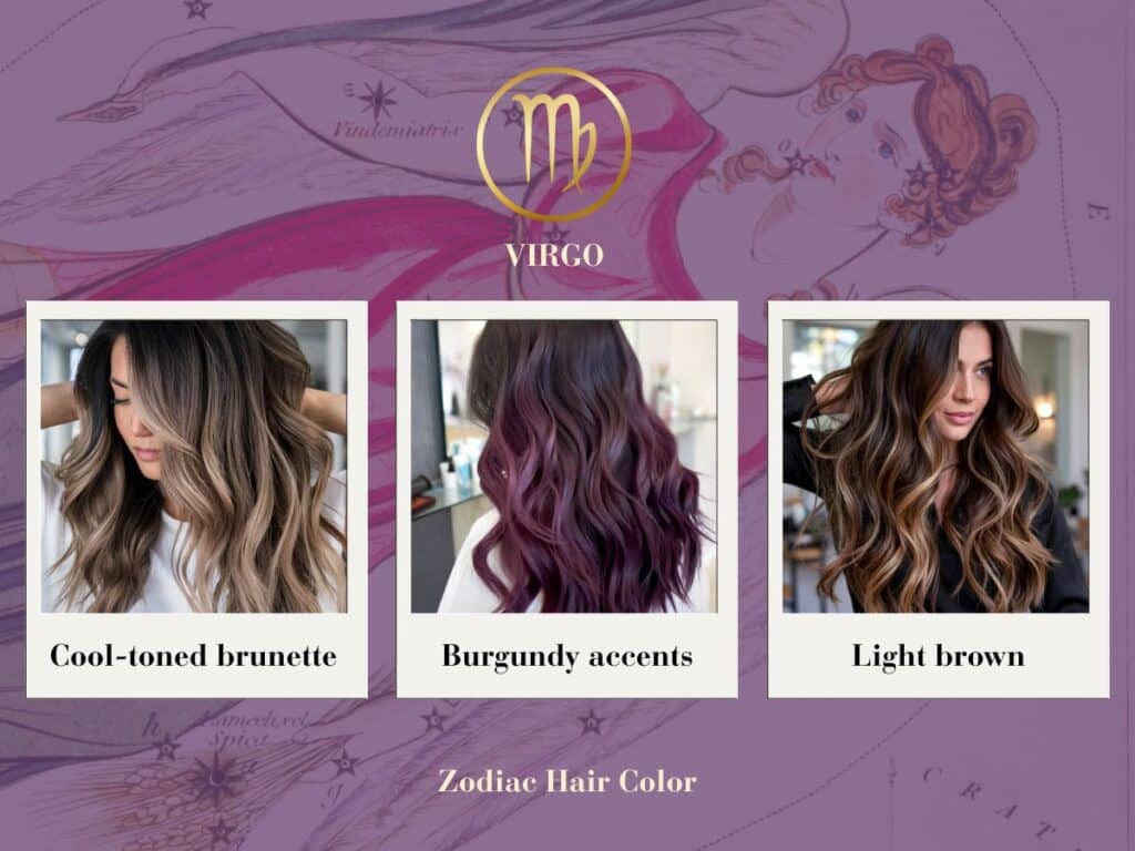 Walnut brown hair with natural light brown highlights – classic and polished Virgo hair look