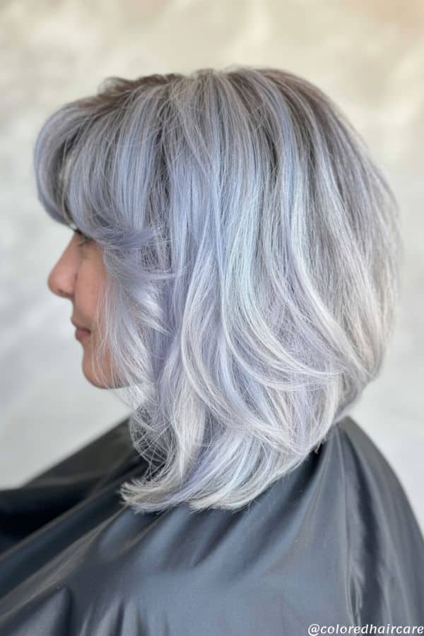 silver platinum bob for women over 50