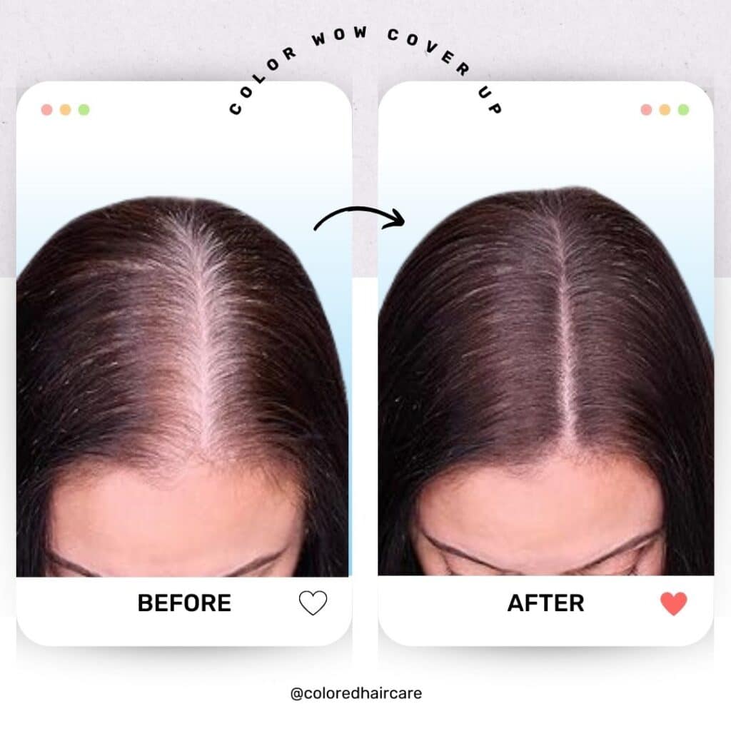 How to Grow Out Dyed Brown Hair to Gray Without Looking Awkward 4 root cover up before and after