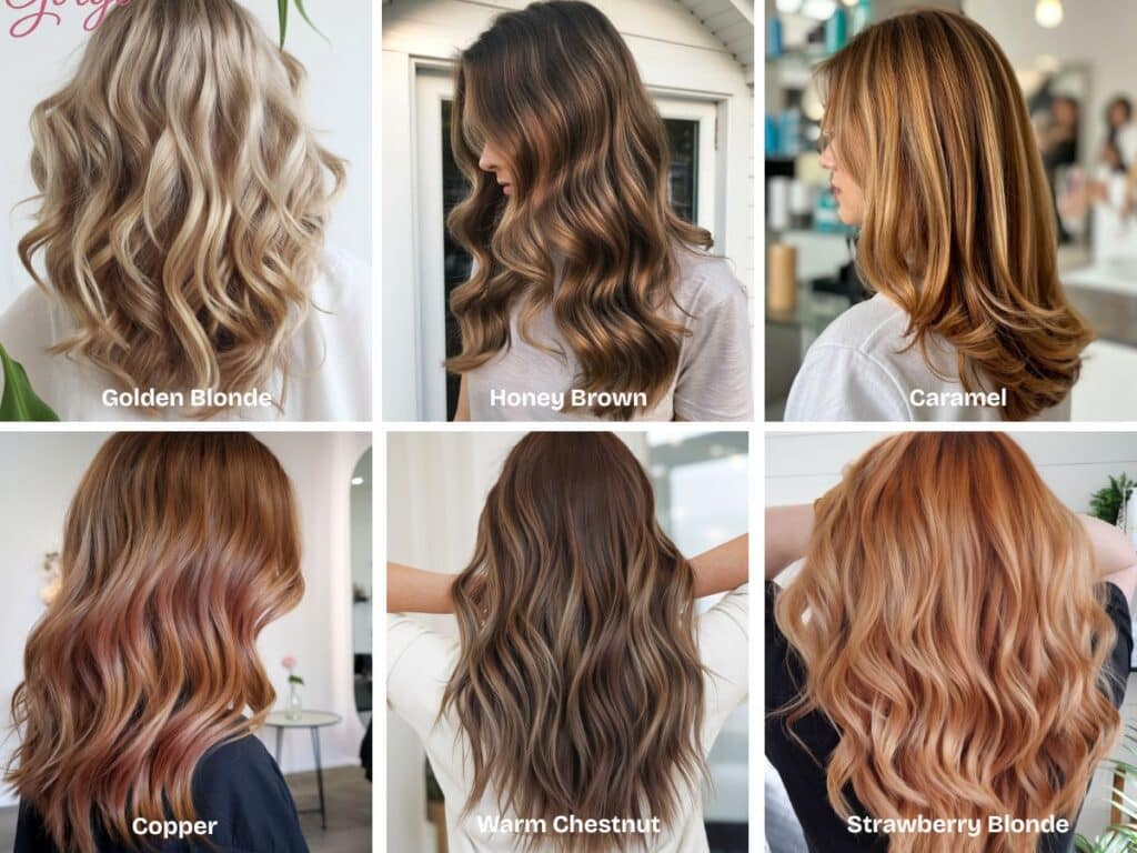 Best Hair Colors for Every Skin Undertone (Even If Your Hair’s Already Colored) 2 Best hair colors for warm undertones:Golden blonde
Honey brown
Caramel
Copper
Warm chestnut
Strawberry blonde