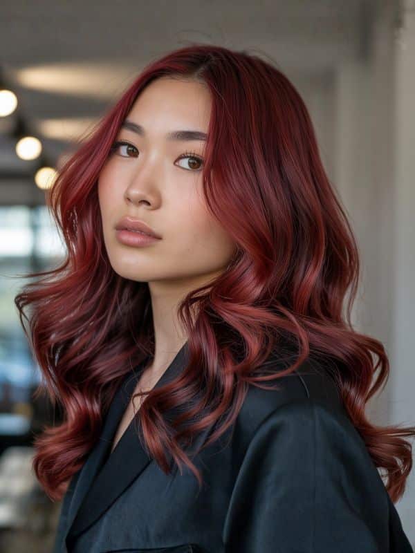 cranberry red hair color ideas