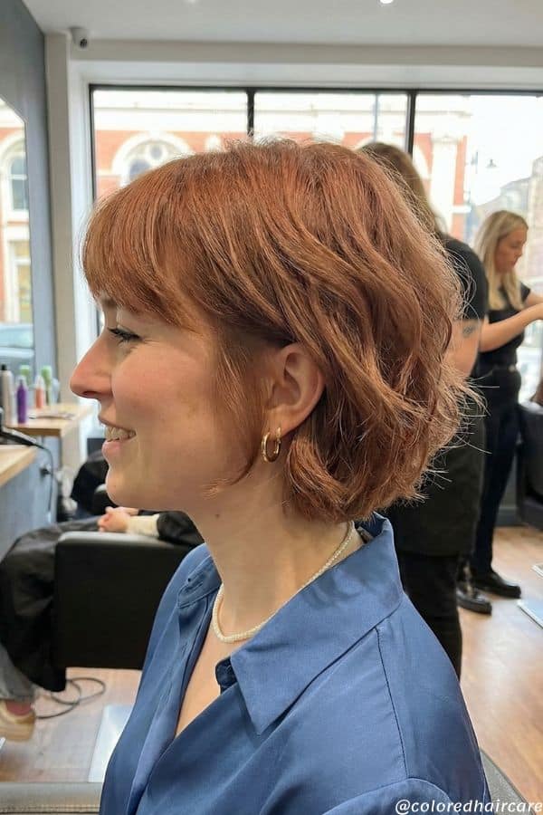 cinnamon auburn bixie cut