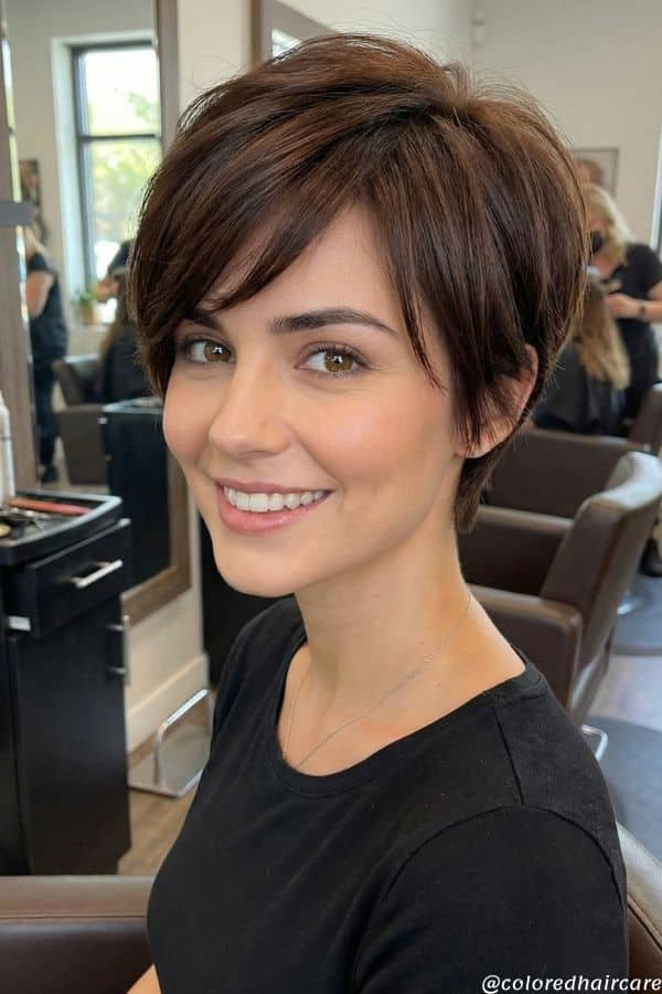 espresso brown bixie cut 