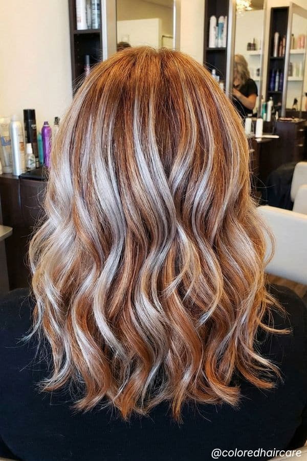 How to Transition from Red Hair to Gray (Without Going Orange) 2 Silver Balayage on Red Hair