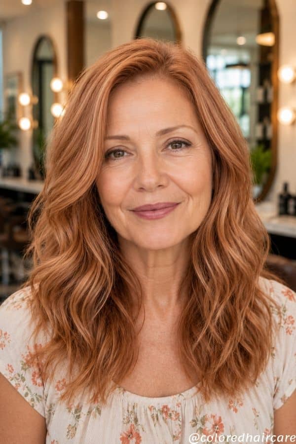 Summer Hair Colors for Women Over 50 That Feel Fresh, Modern, and Genuinely Chic 6 soft copper