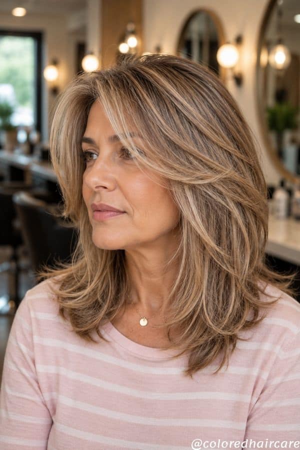 Summer Hair Colors for Women Over 50 That Feel Fresh, Modern, and Genuinely Chic 10 Warm Espresso with Sunlit Highlights